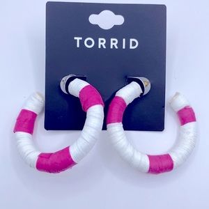 Torrid Raffia Hoop Earrings NWT